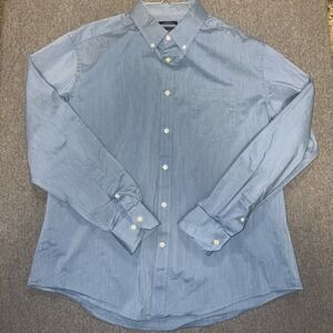 Mason James Shirt Men's Large Long Sleeve Button Down Blue